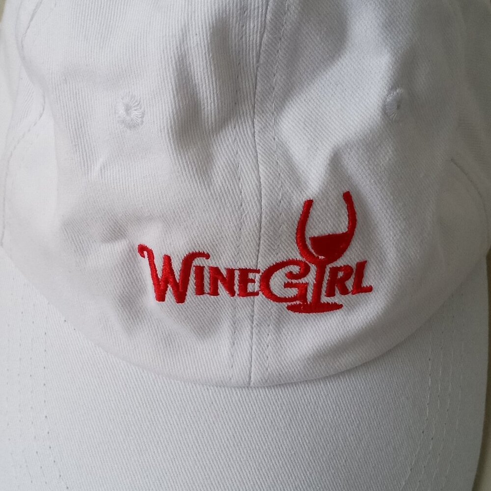 Wine Girl Golf Baseball Cap Hat Adjustable White Color, Cotton Just Like New
